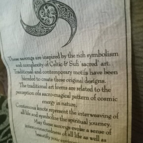 Celtic Sufi Art aSarong!Rising suns toronto deadstock boutique sarong! - Picture 15 of 16